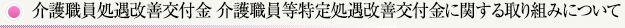 介護職員処遇改善交付金 介護職員等特定処遇改善交付金に関する取り組みについて